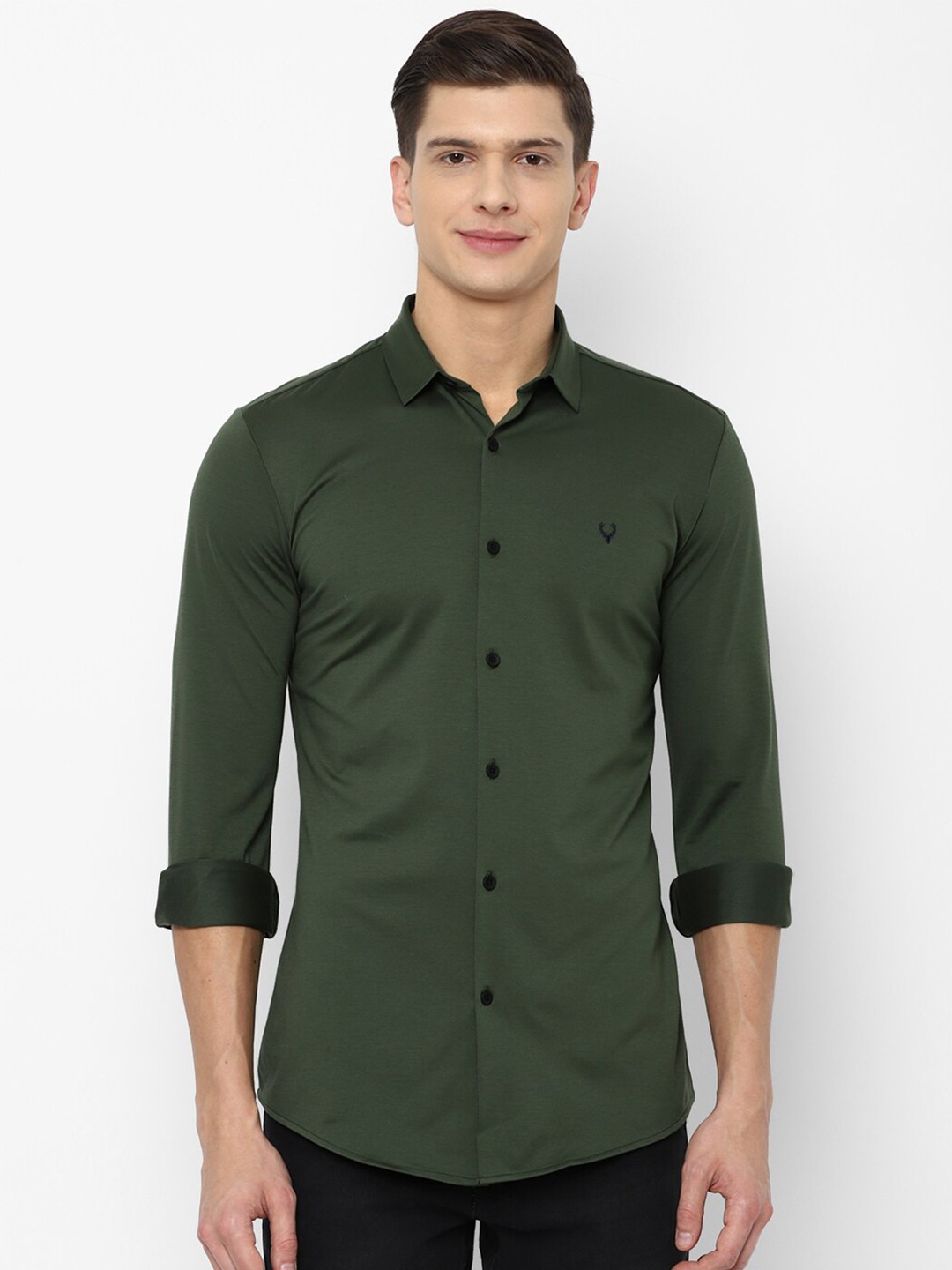 

Allen Solly Men Olive Green Slim Fit Casual Shirt