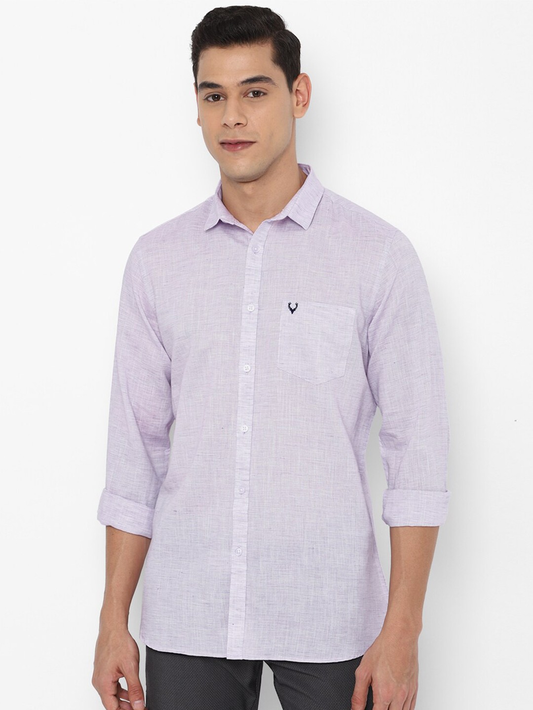

Allen Solly Men Pink Slim Fit Cotton Casual Shirt