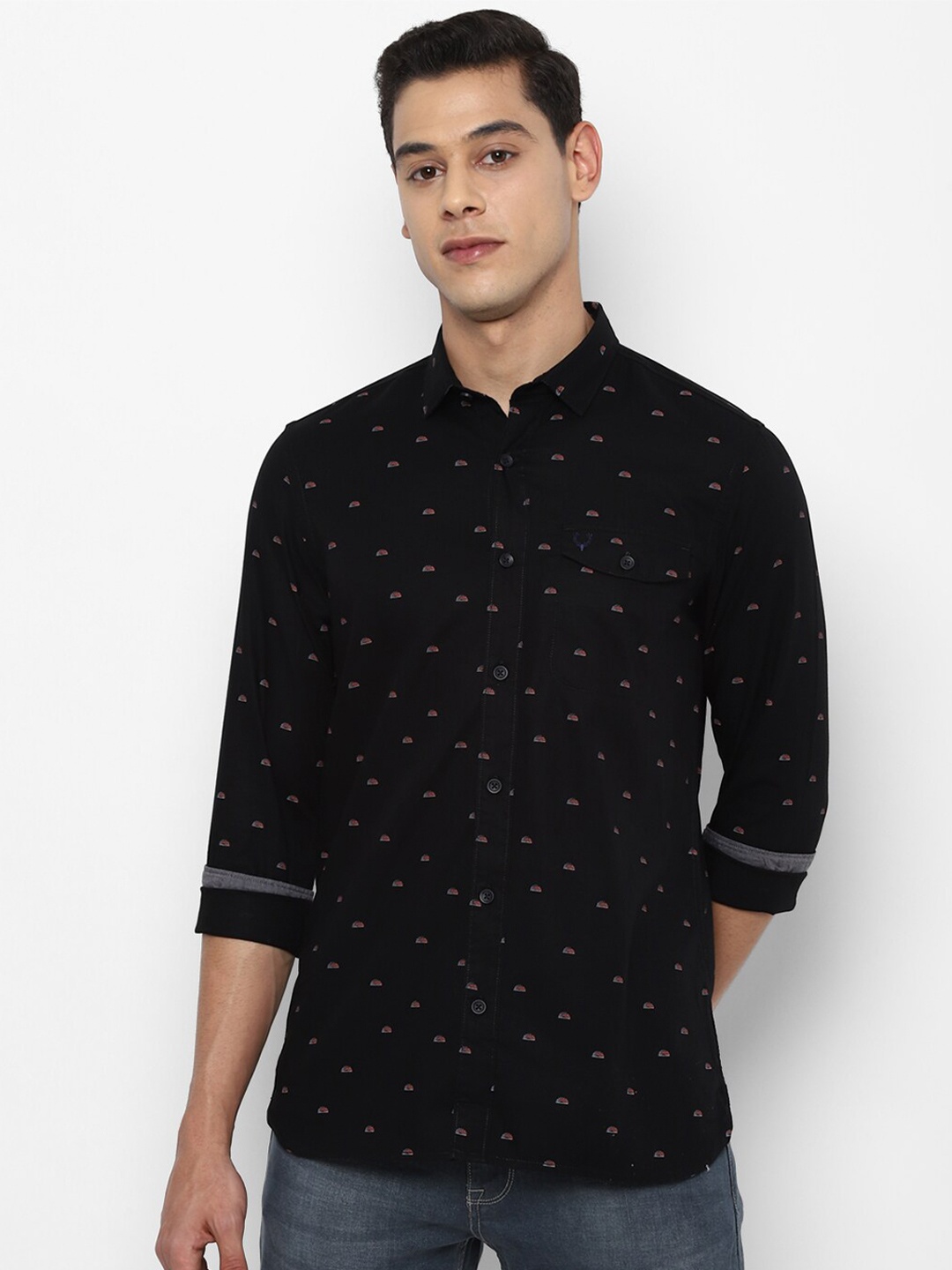 

Allen Solly Sport Men Black Printed Cotton Casual Shirt