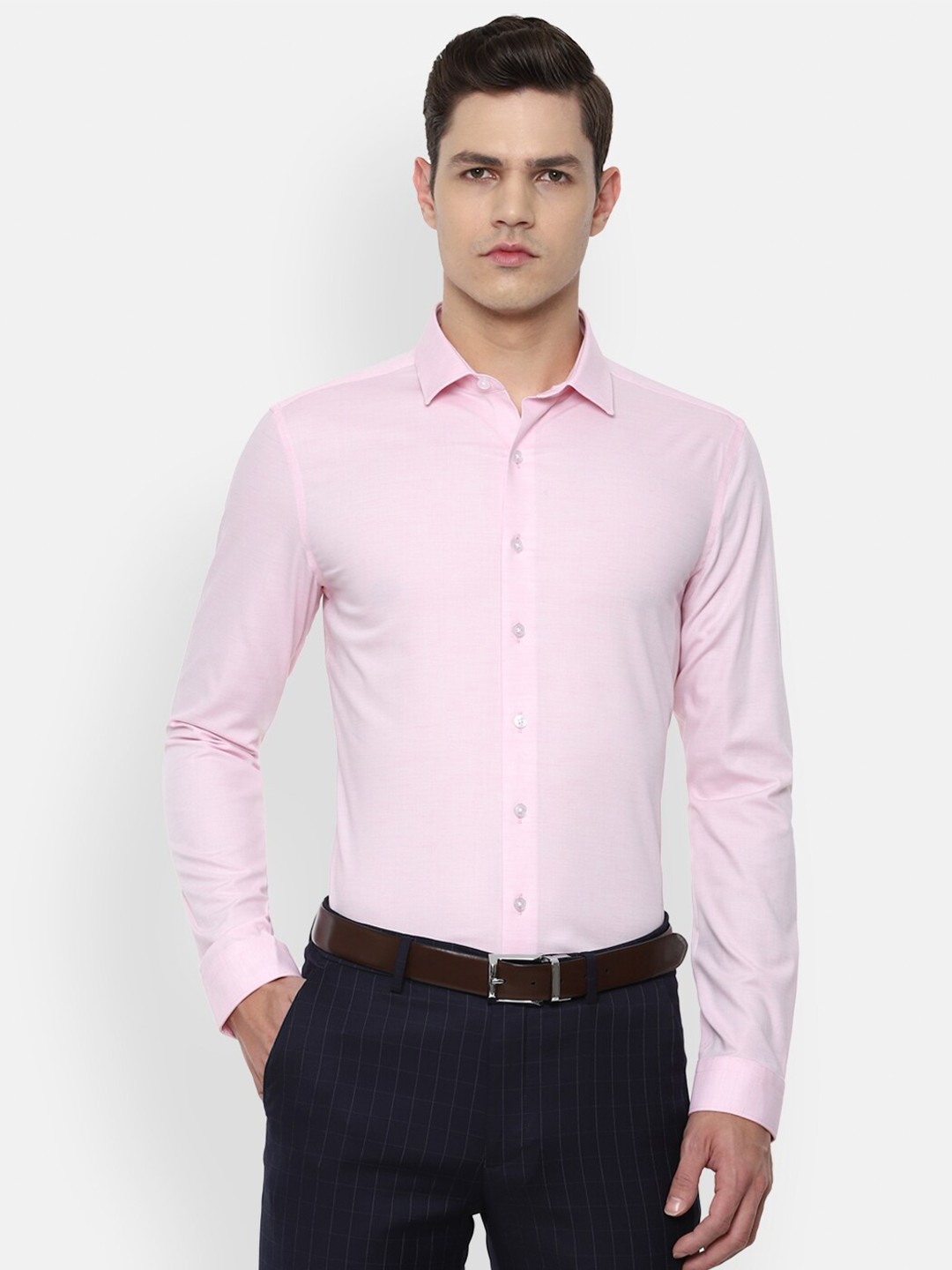 

Louis Philippe Men Pink Slim Fit Cotton Formal Shirt