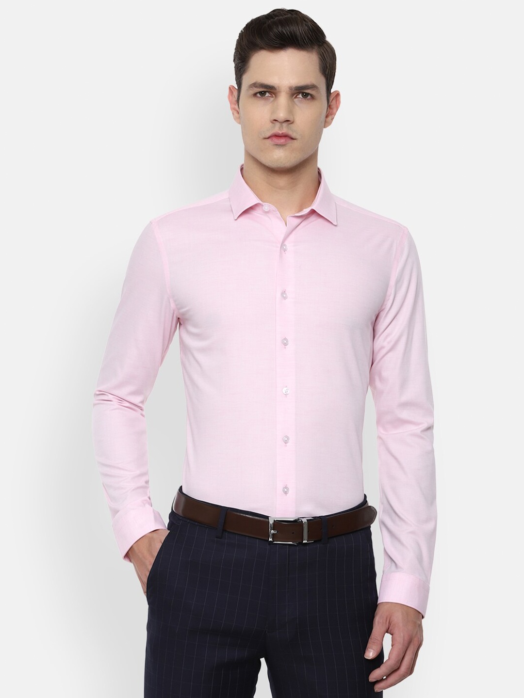 

Louis Philippe Men Pink Slim Fit Cotton Formal Shirt