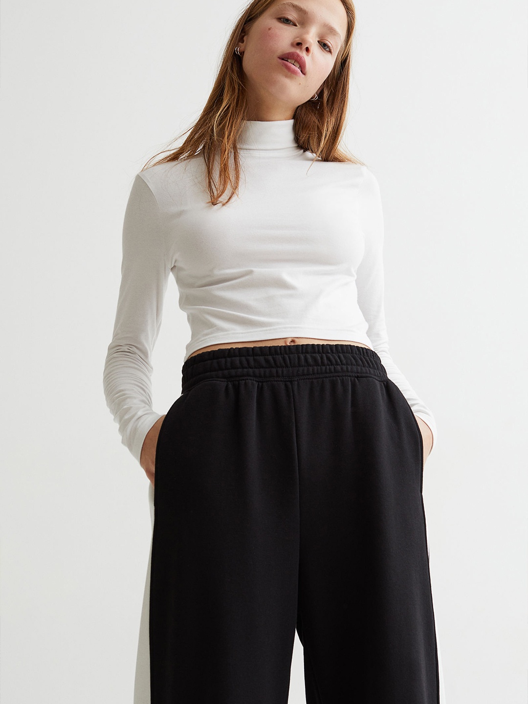 

H&M Women White Polo-Neck Top