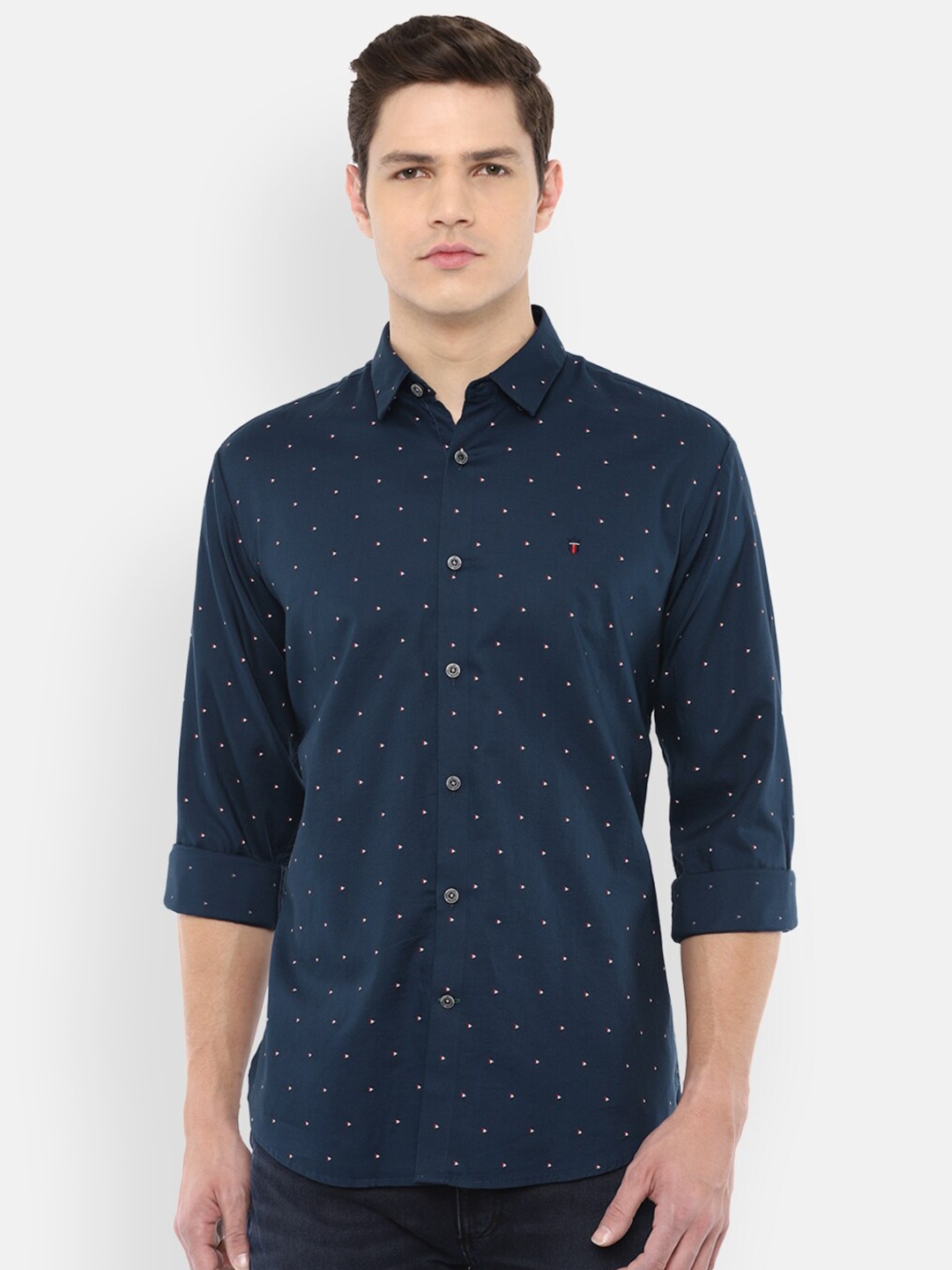 

Louis Philippe Sport Men Navy Blue Slim Fit Printed Cotton Casual Shirt