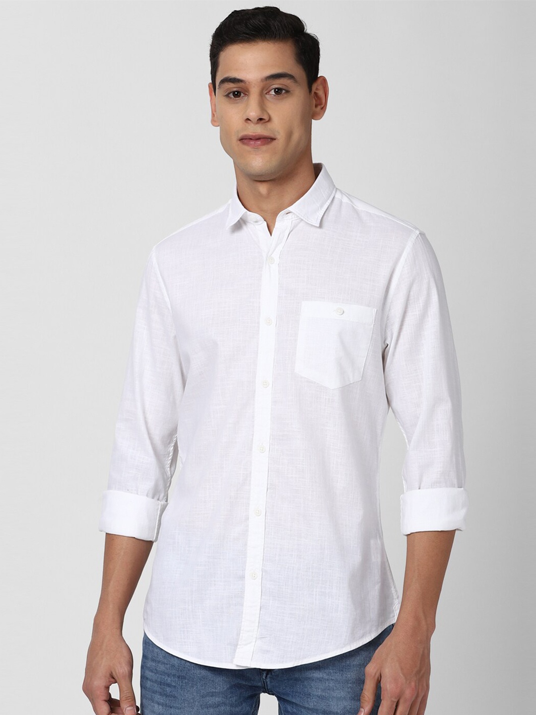 

Peter England Casuals Men White Slim Fit Pure Cotton Casual Shirt