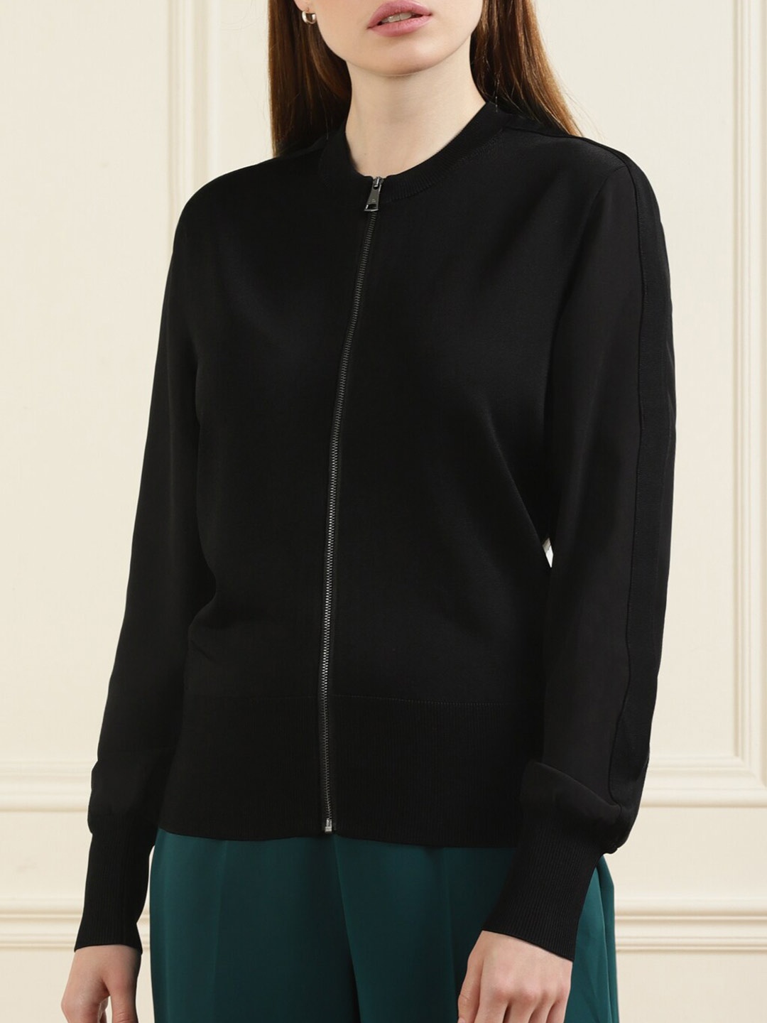 

Ted Baker Women Black Sweater with Zip Detail
