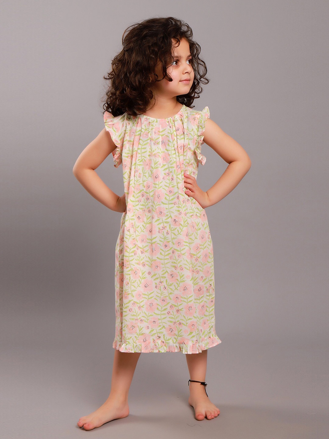 

My Little Lambs Girls Pink Printed Maxi Nightdress