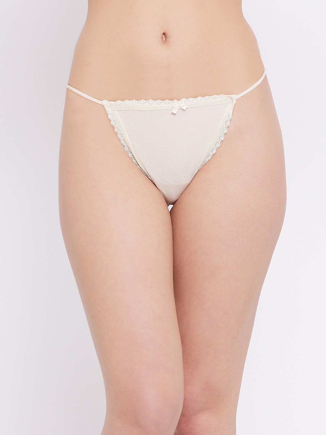 

SECRETS BY ZEROKAATA Women Nude Self Design Lace Bikini Brief