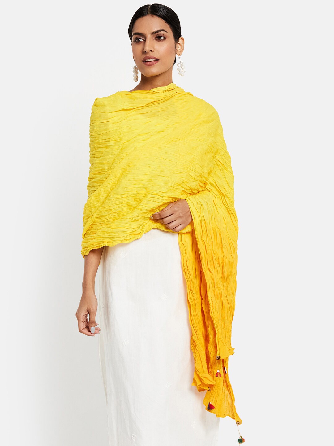 

Fabindia Yellow Pure Cotton Dupatta