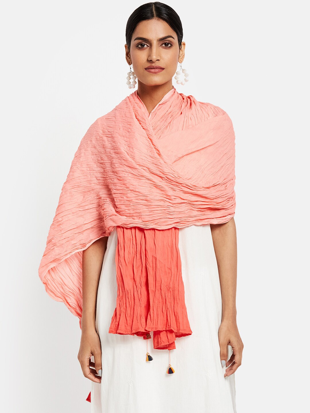 

Fabindia Coral Dyed Pure Cotton Tie and Dye Dupatta