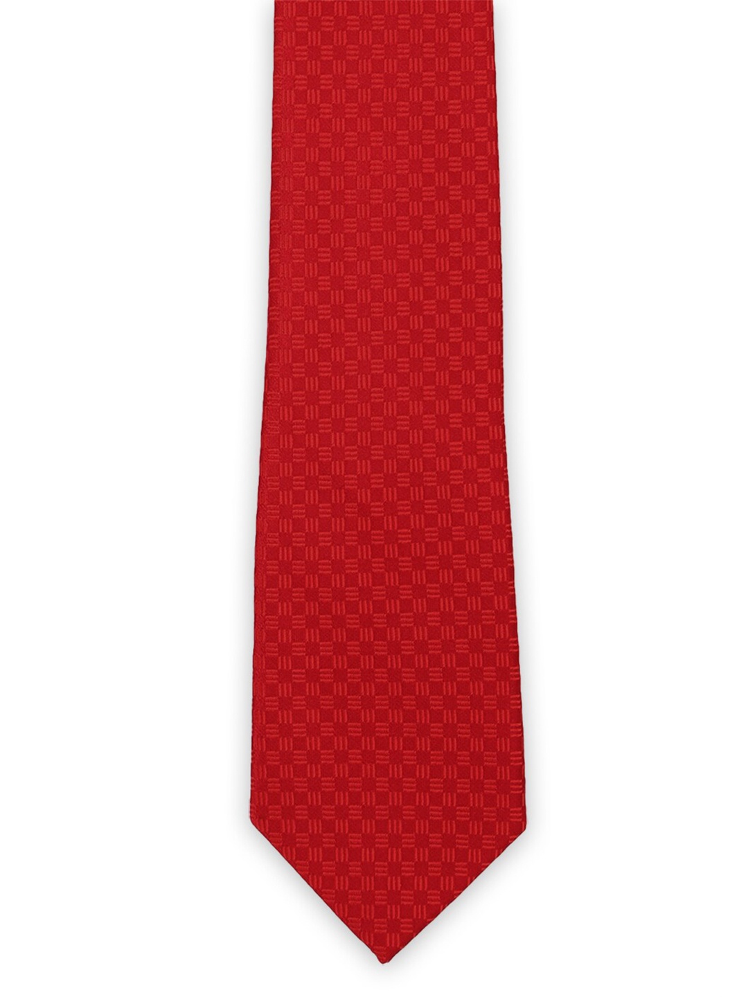 

Peter England Men Red Woven Design Broad Tie