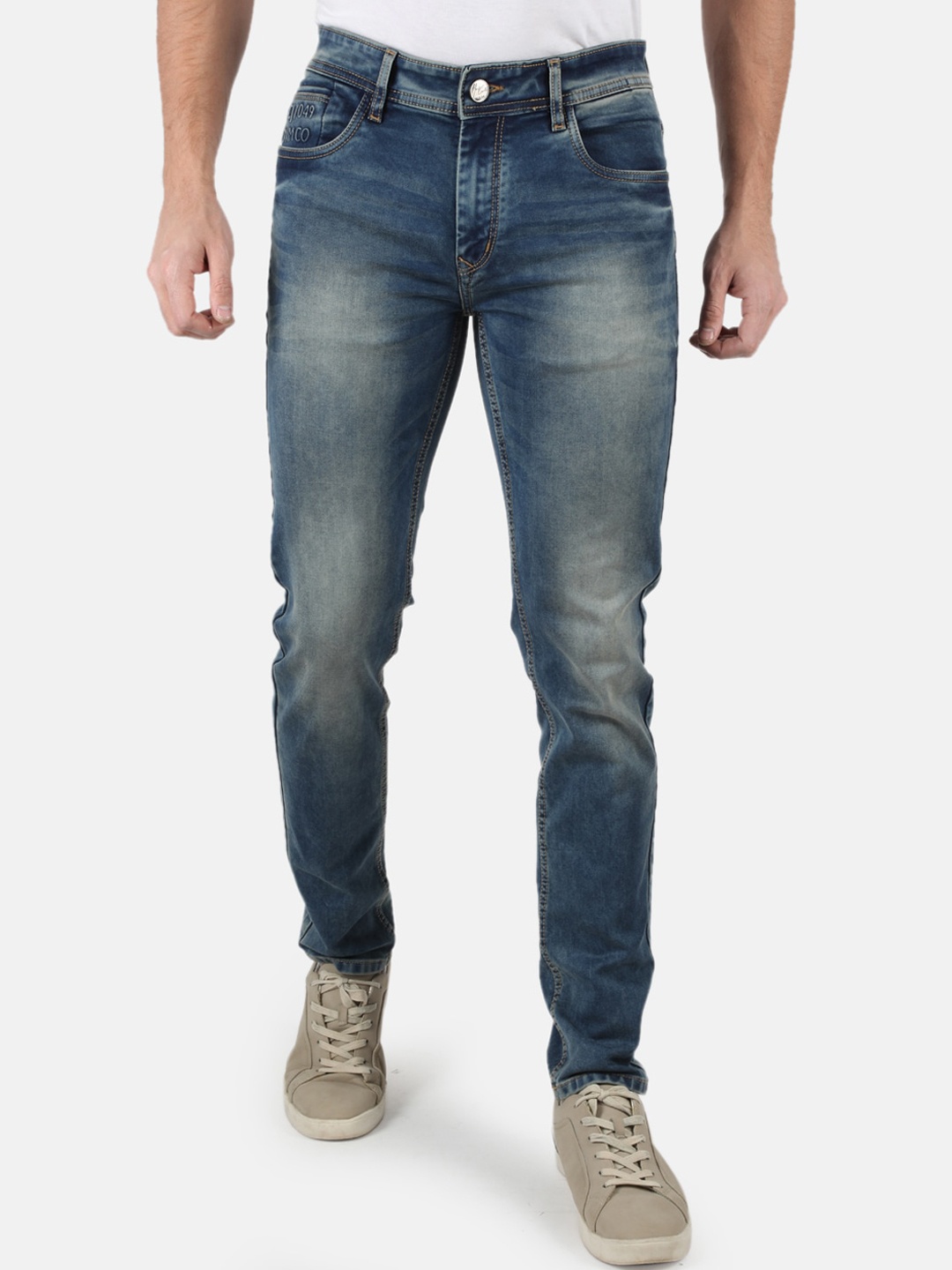 

Monte Carlo Men Blue Skin Tight Skinny Fit Heavy Fade Stretchable DenimJeans