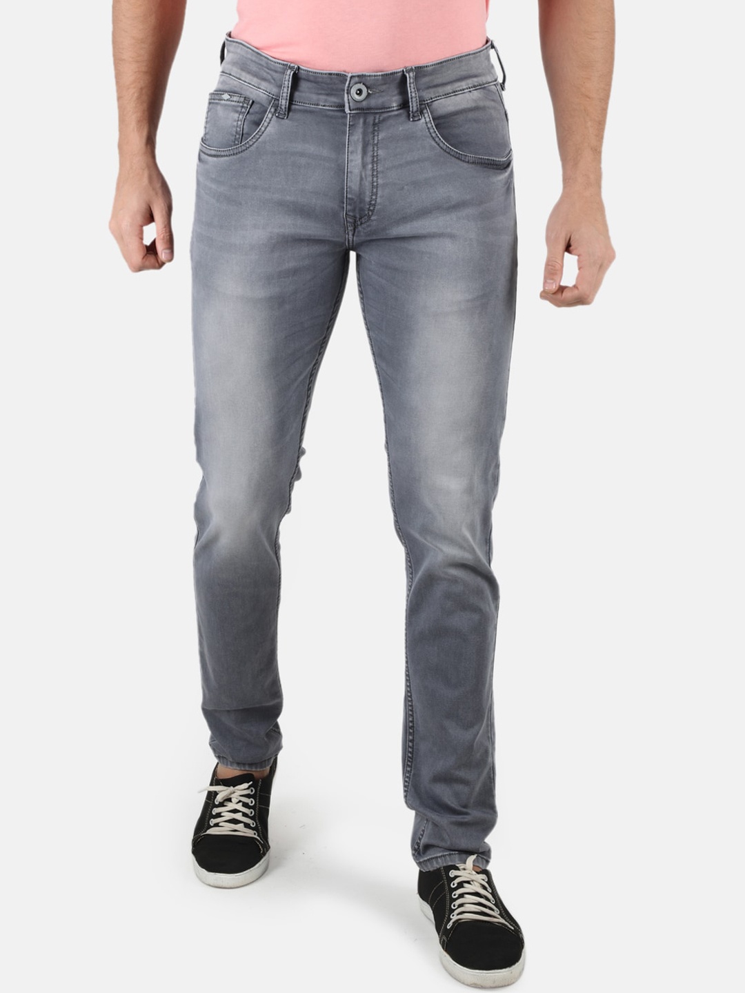 

Monte Carlo Men Grey Skin Tight Skinny Fit Heavy Fade Stretchable Jeans