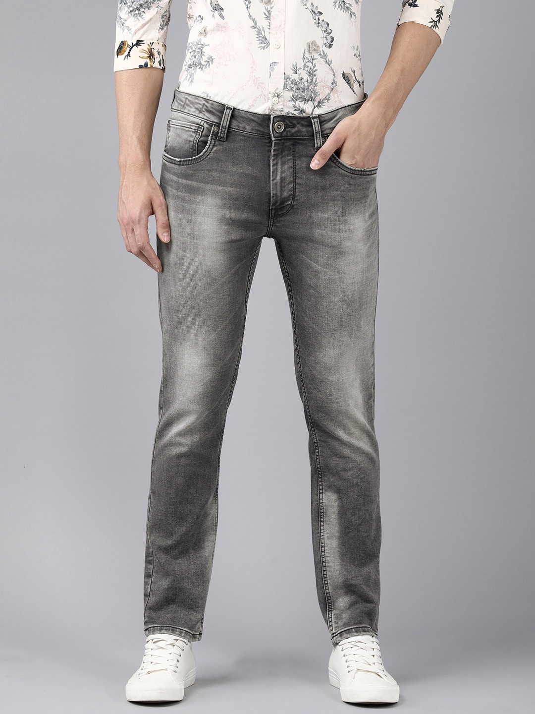 

Voi Jeans Men Grey Skin Tight Skinny Fit Light Fade Stretchable Jeans