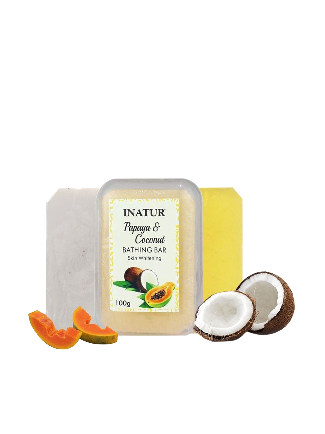 

Inatur Papaya & Coconut Soap - 100g, White