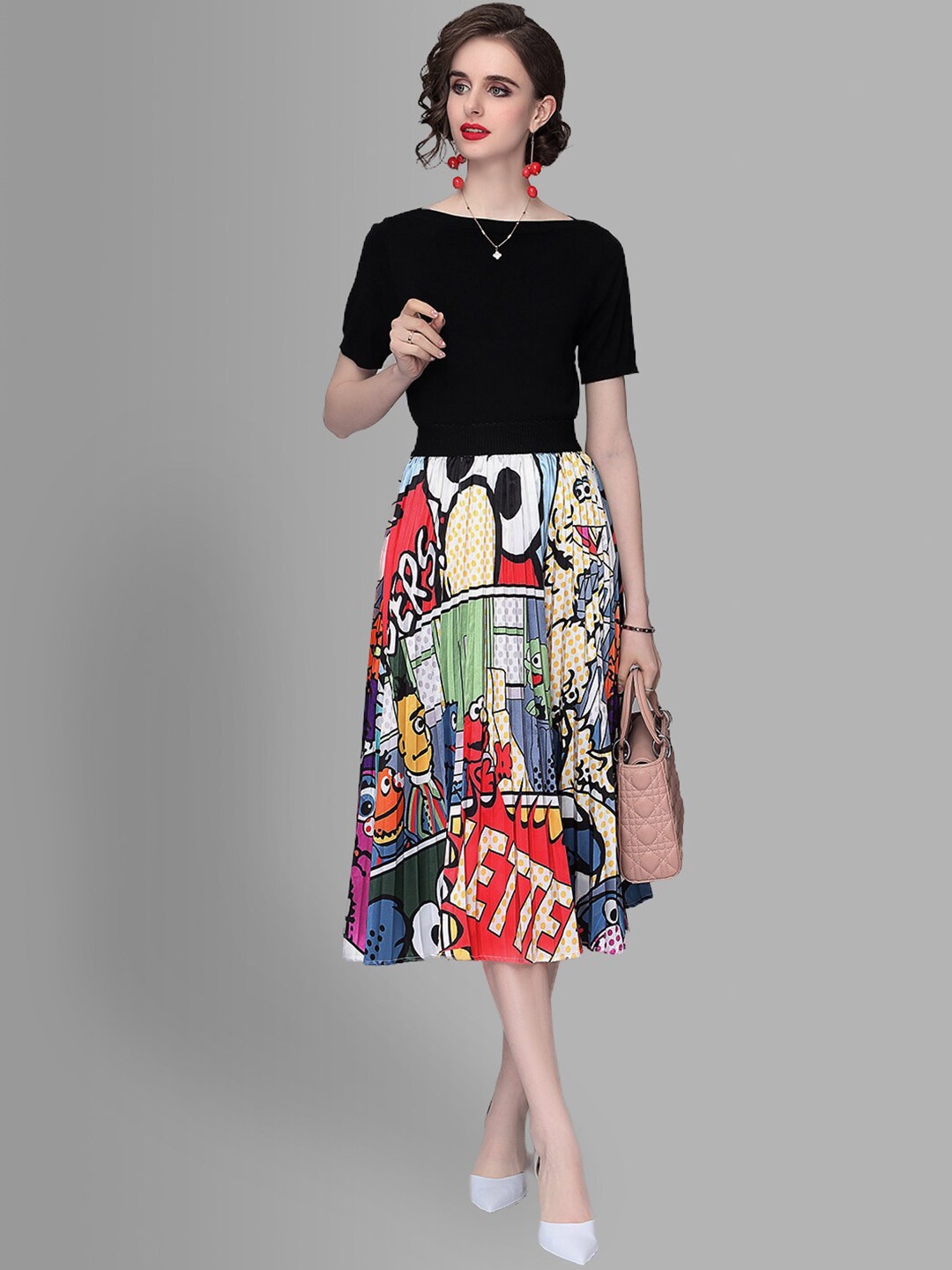 

JC Collection Women Black & Blue Printed Co-ords Set