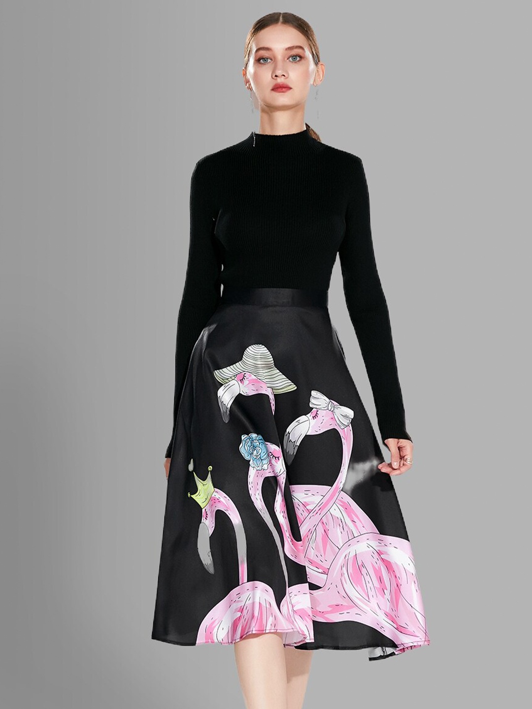 

JC Collection Women Black & Pink Printed Co-ords Set