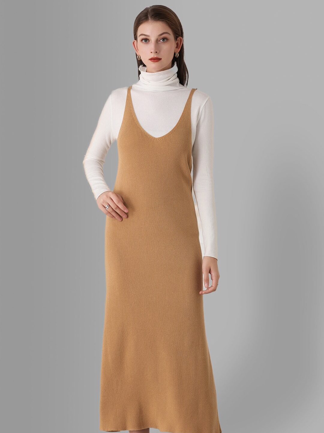 

JC Collection Women Khaki & White Solid Co-ords Set