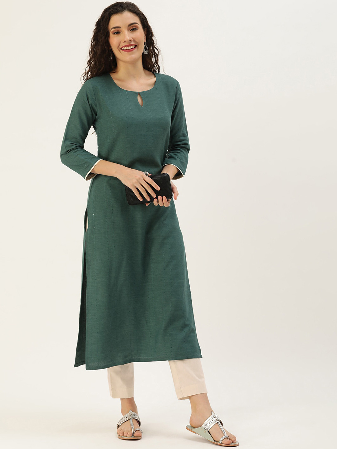 

Somras Women Teal Blue Kurta with Trousers
