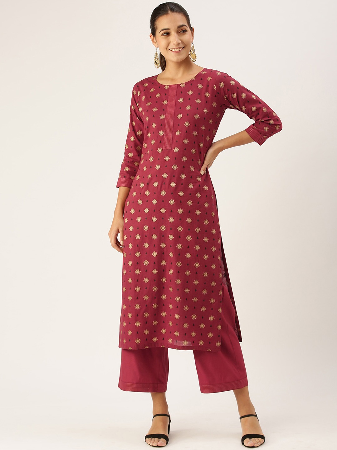 

Somras Women Maroon Kurta with Palazzos