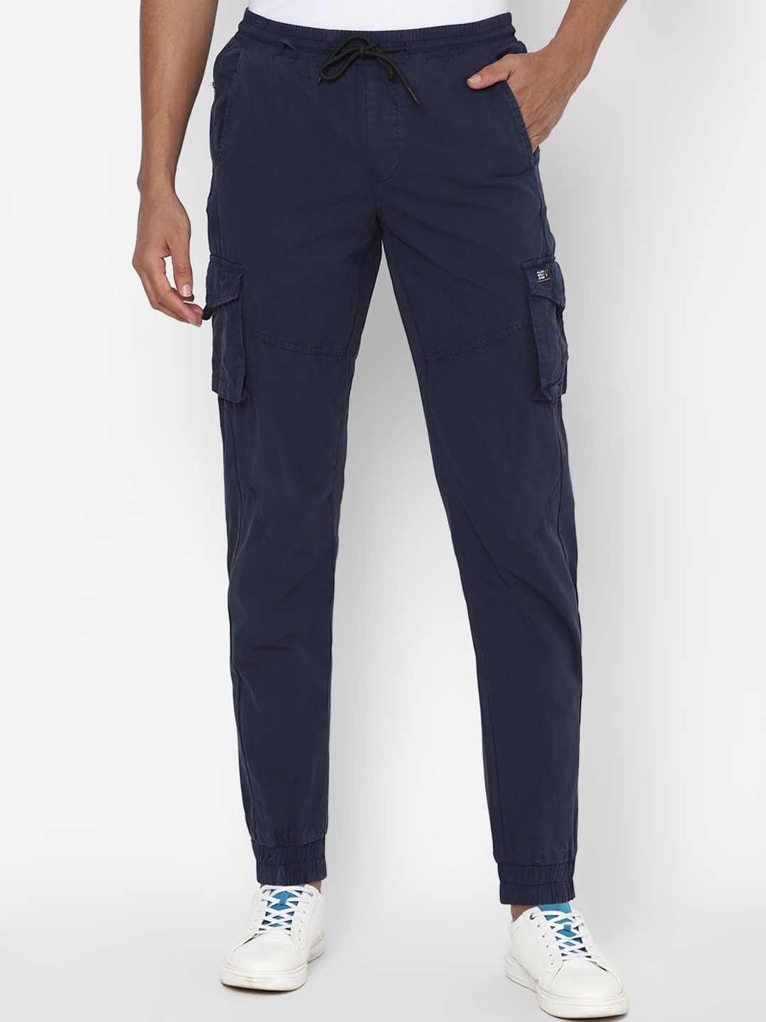 

Allen Solly Sport Men Navy Blue Slim Fit Cargos Trousers