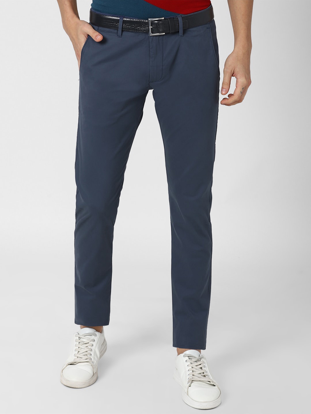 

Peter England Casuals Men Navy Blue Skinny Fit Trousers