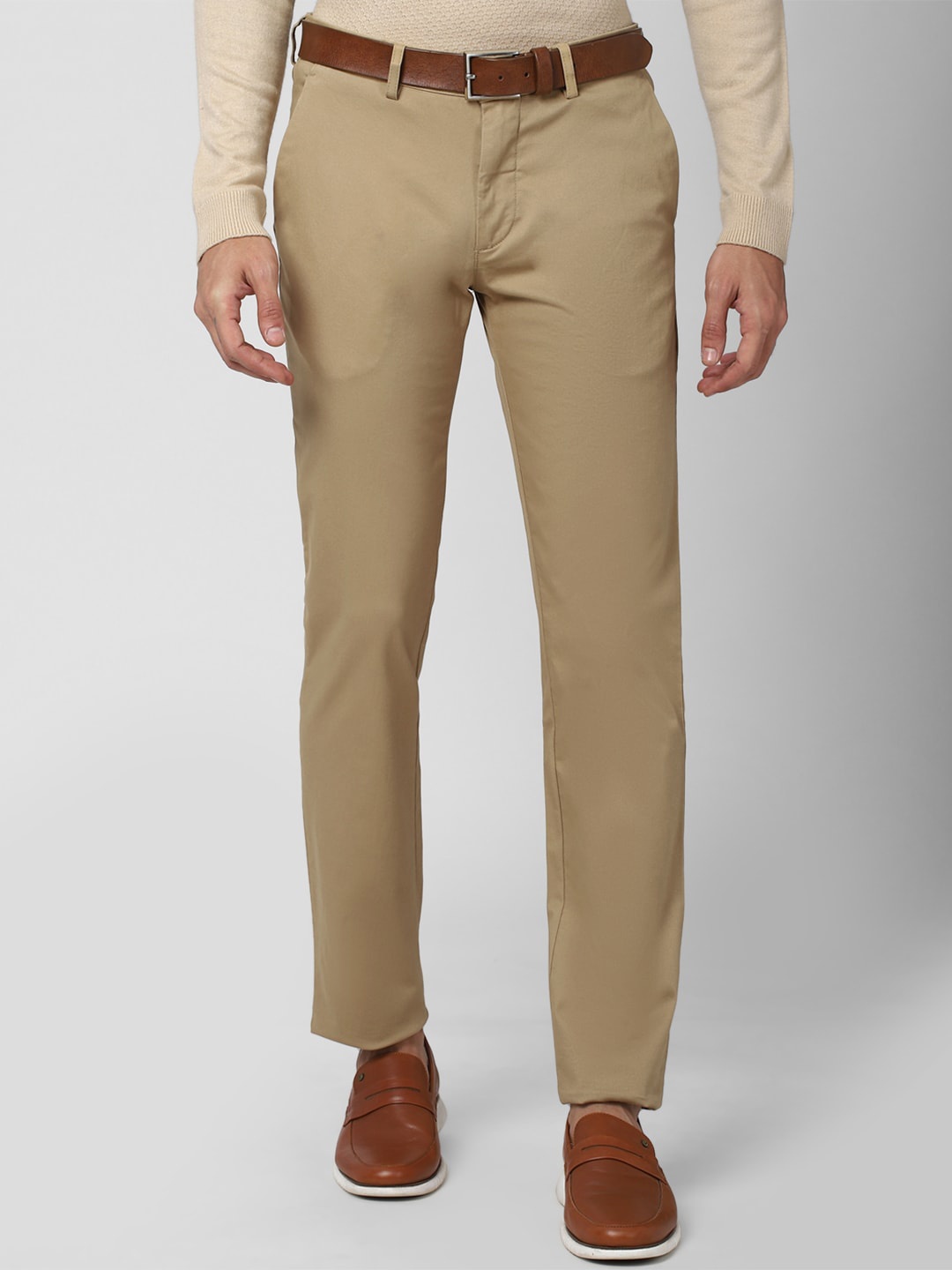 

Peter England Casuals Men Khaki Slim Fit Trousers