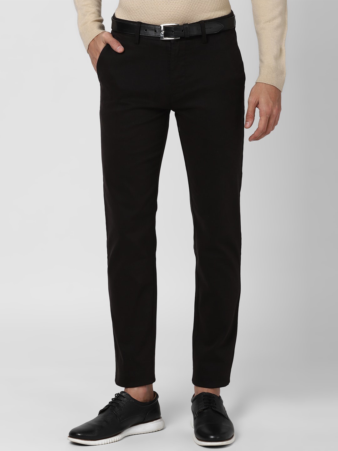 

Peter England Casuals Men Black Slim Fit Trousers