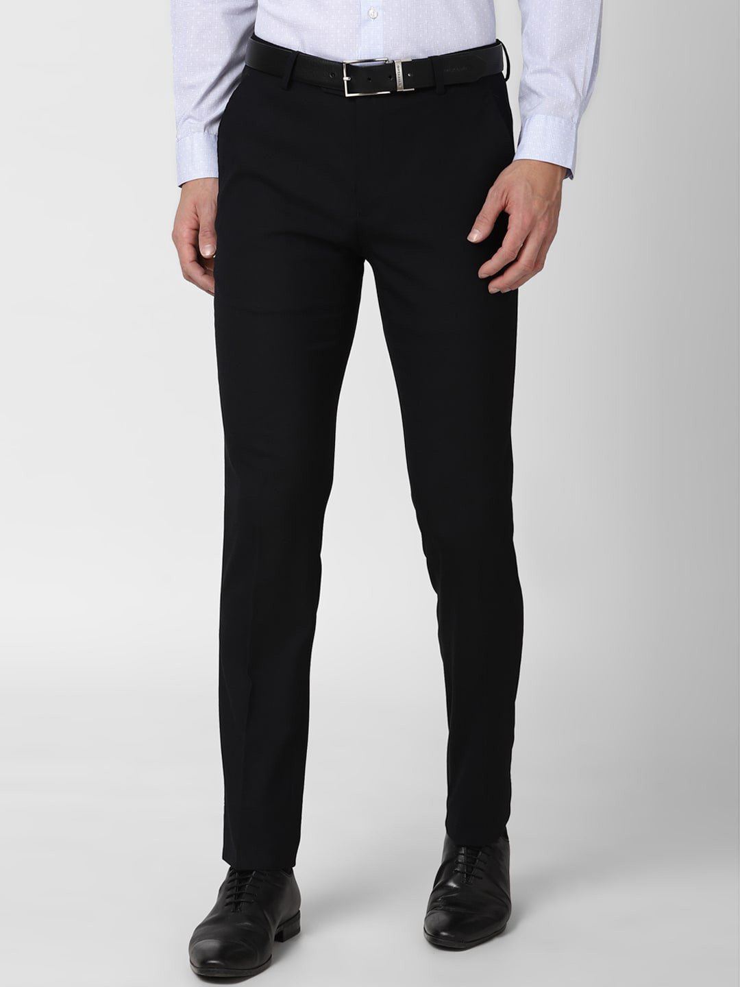 

Peter England Elite Men Black Slim Fit Trousers