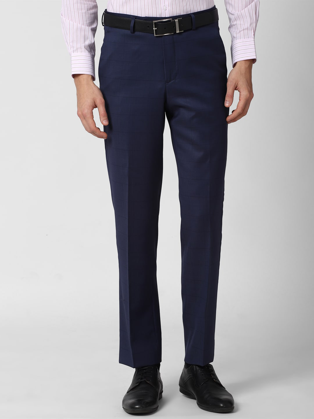 

Van Heusen Men Navy Blue Pure Wool Formal Trousers