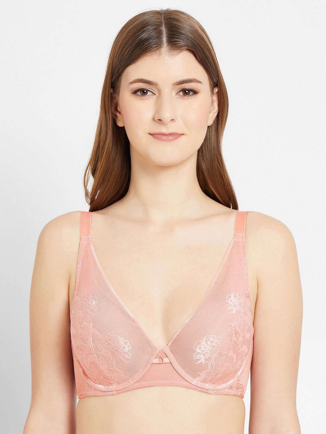 

Wacoal Pink Floral Underwired Lightly Padded Rapid-Dry Lace Bra