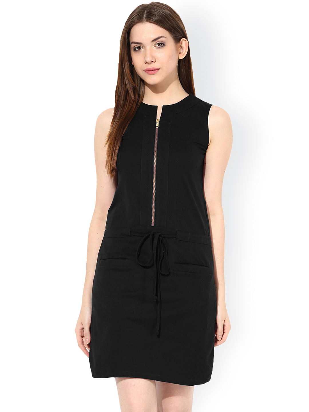 

Miss Chase Women Black Solid A-Line Dress