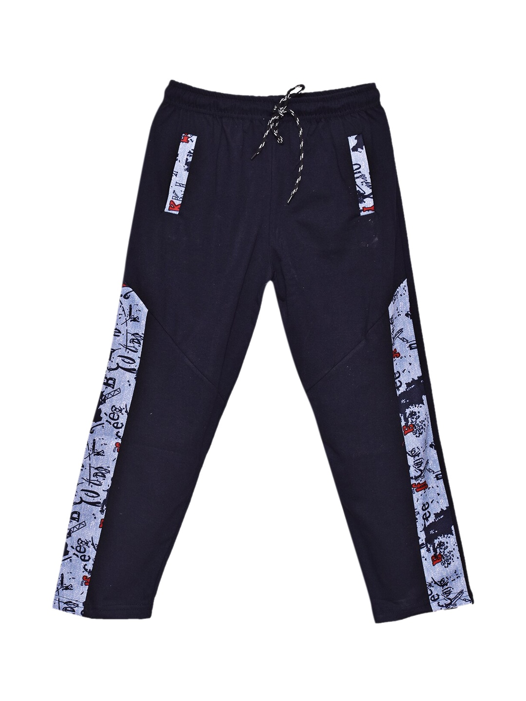 

SWEET ANGEL Boys Navy-Blue Pure Cotton Track Pants