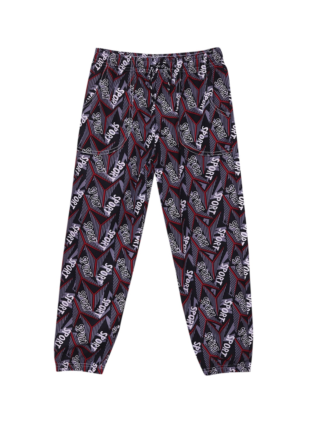 

SWEET ANGEL Boys Black & Grey Printed Joggers