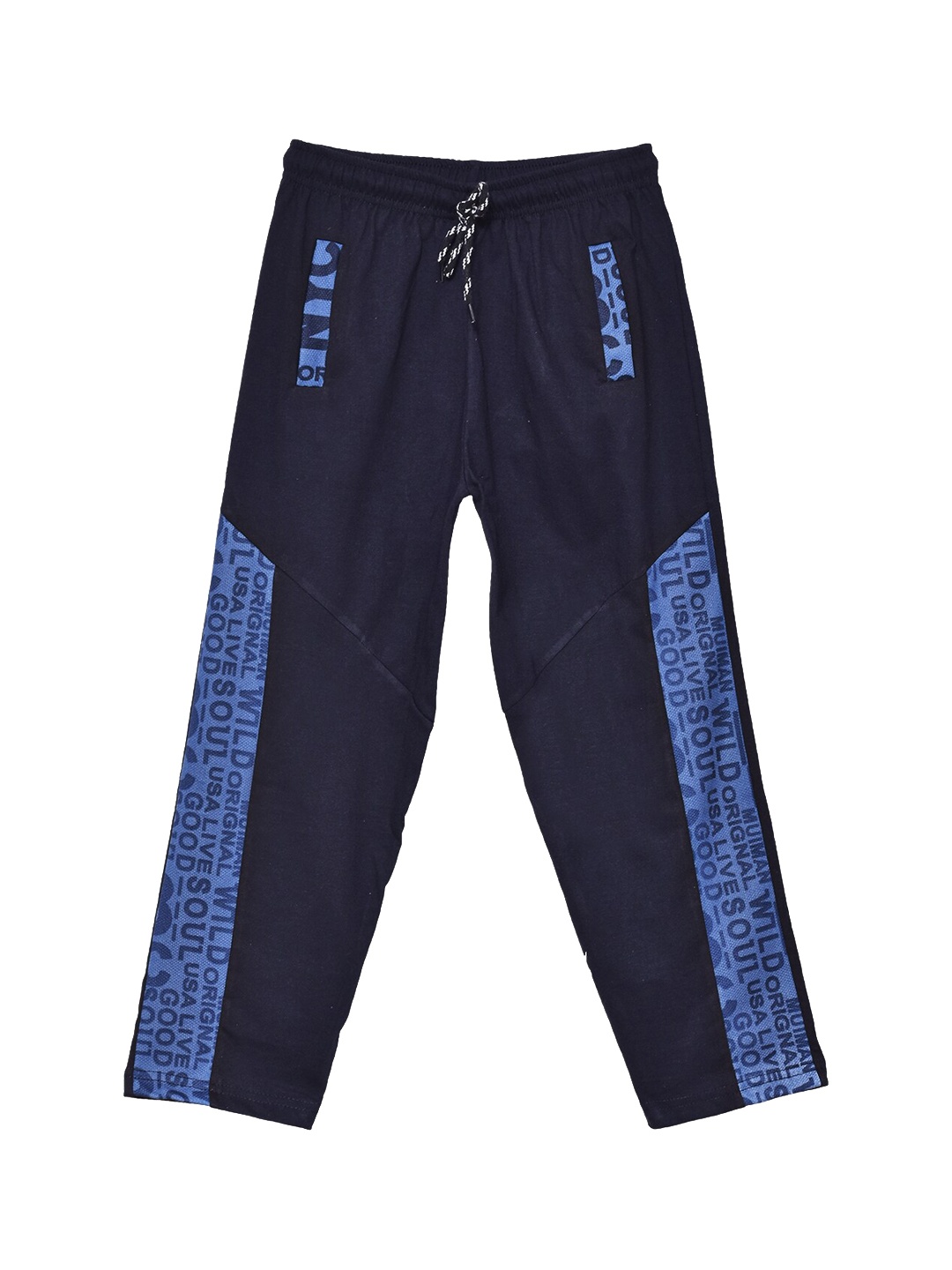 

SWEET ANGEL Boys Navy Blue Printed Pure Cotton Track Pants