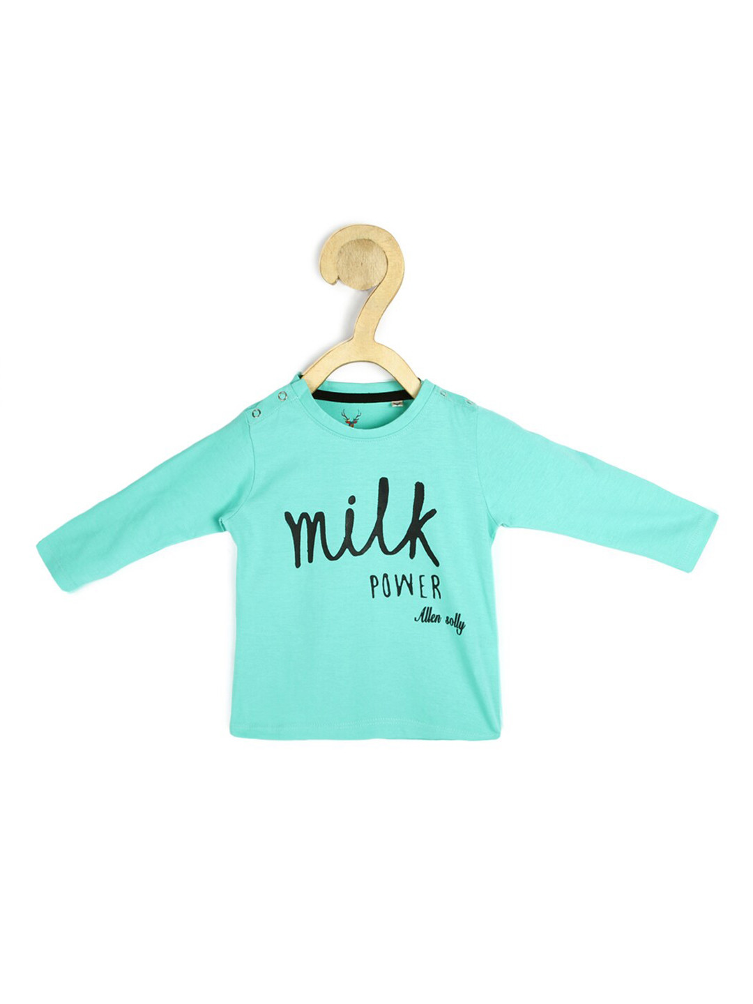 

Allen Solly Junior Girls Green Typography Printed Pure Cotton T-shirt