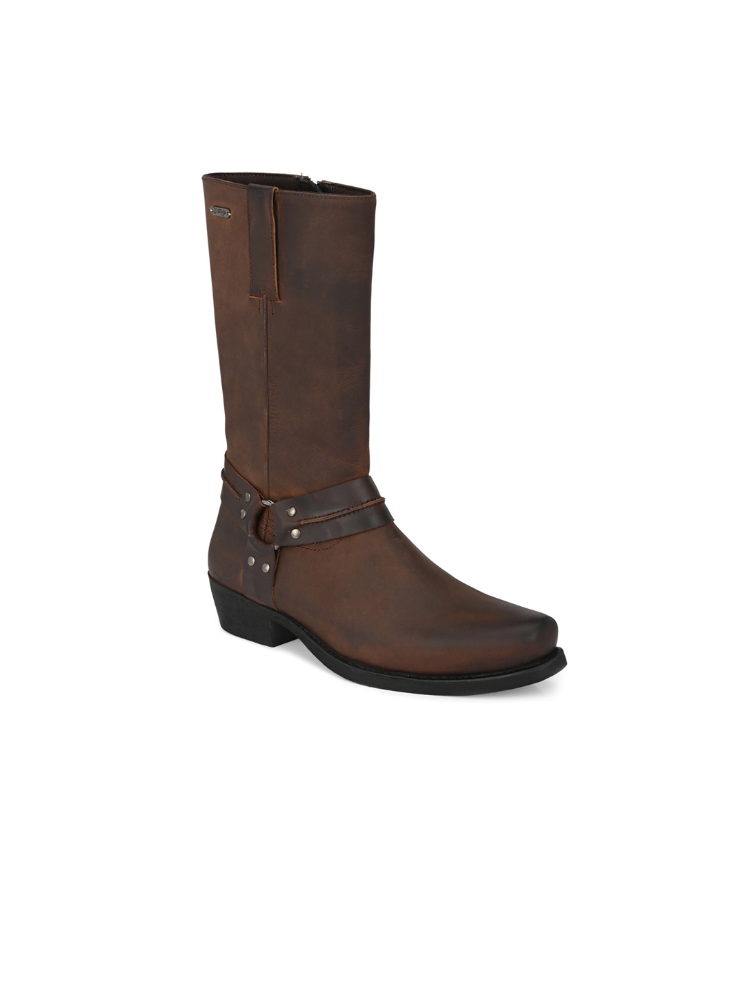 

Delize Men Brown Leather High-Top Flat Boots
