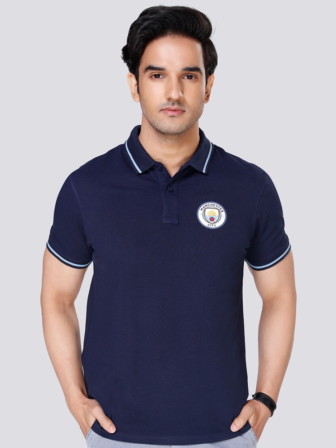 

Manchester City FC Men Navy Blue Manchester City Classic Polo