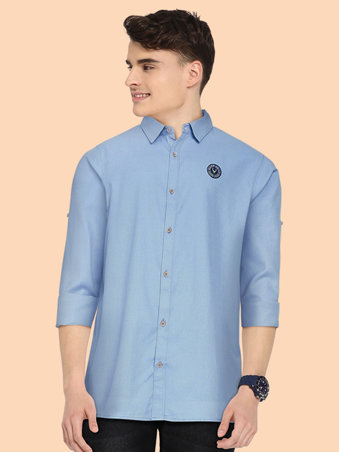 

Allen Solly Junior Boys Blue Solid Casual Shirt