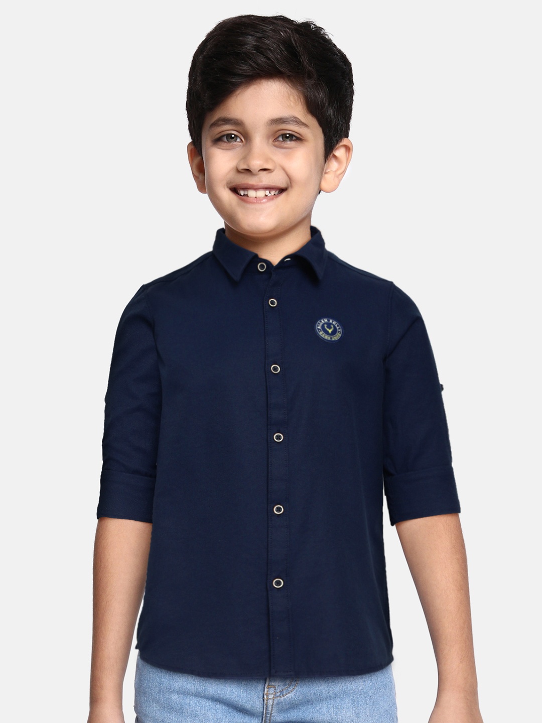 

Allen Solly Junior Boys Navy Blue Solid Casual Shirt