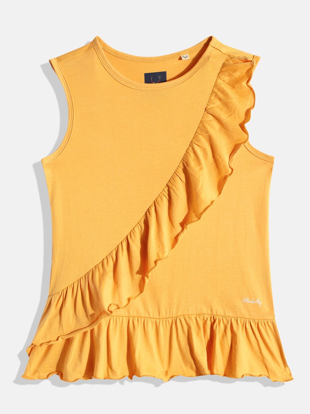 

Allen Solly Junior Yellow Pure Cotton Peplum Top