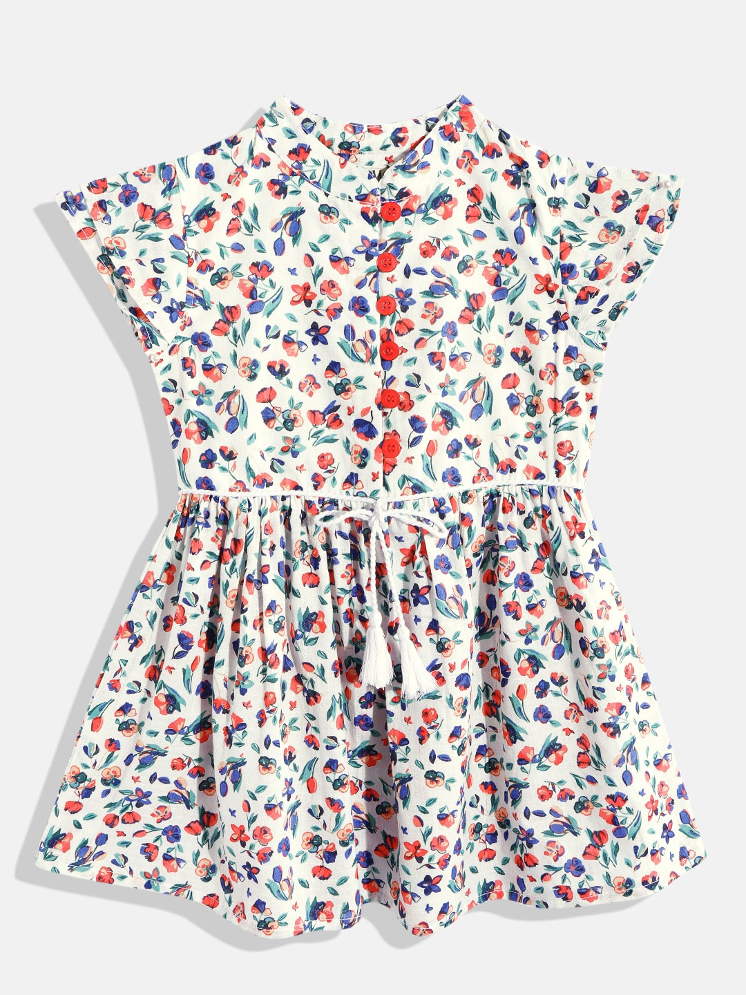 

Bella Moda White Floral Cotton Dress