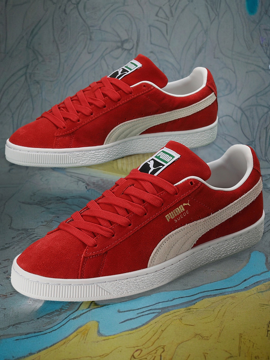 

Puma Men Red Suede Classic XXI Sneakers