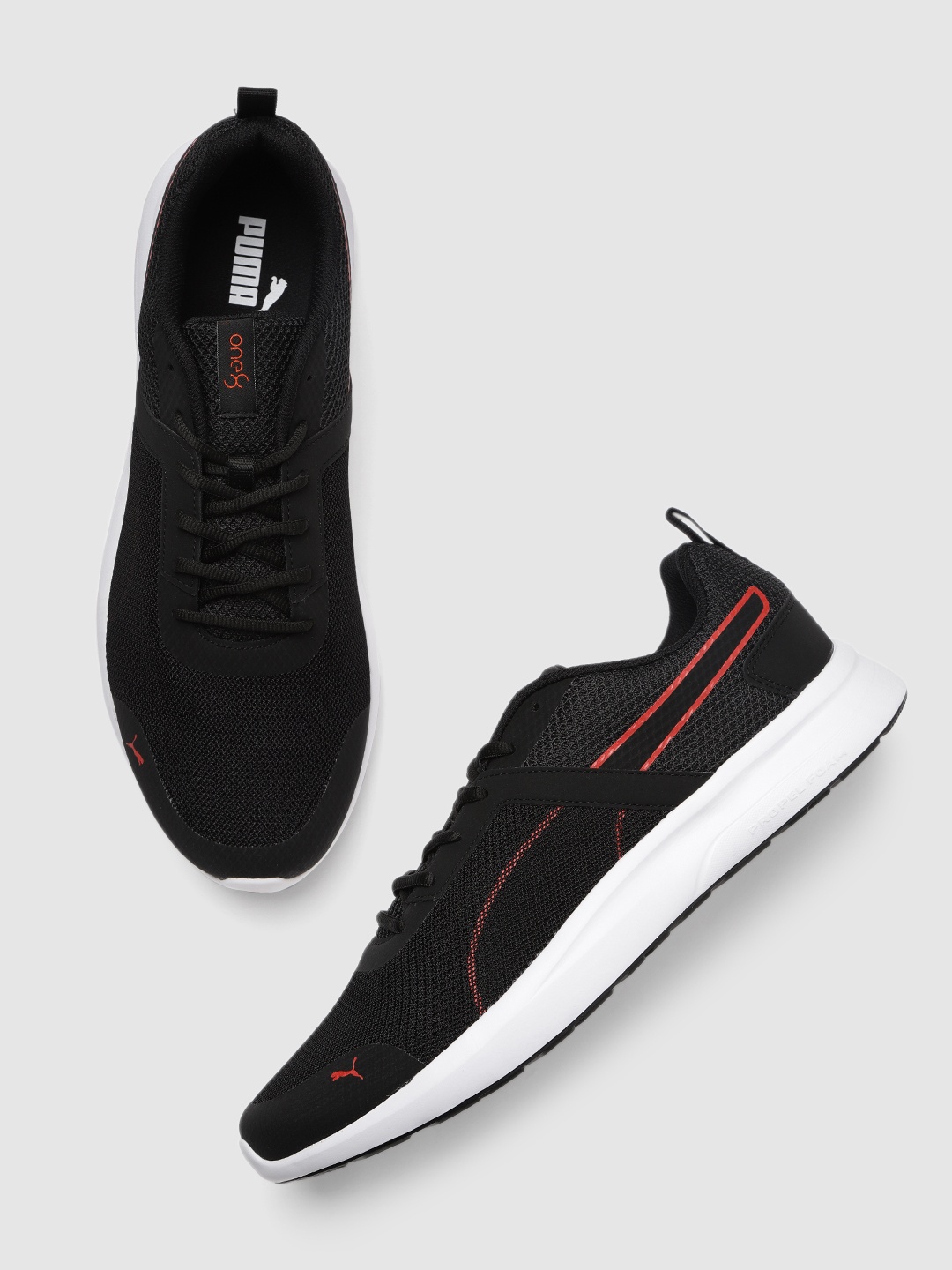 

one8 x PUMA Men Black Strike Textured Sneakers