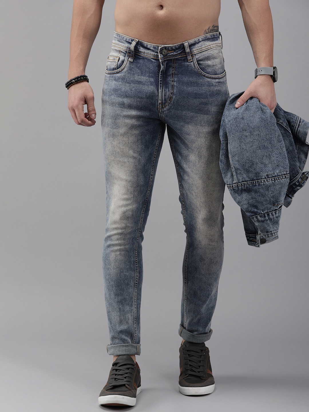 

Roadster Men Blue Skinny Fit Heavy Fade Stretchable Jeans