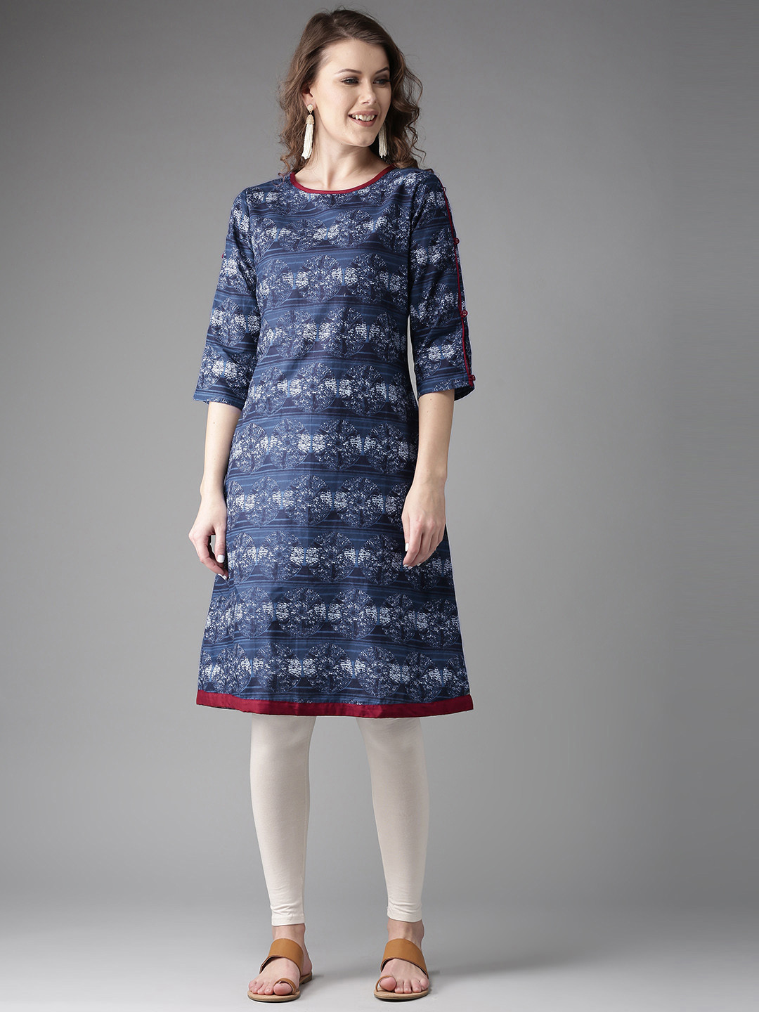 

Moda Rapido Women Blue Printed A-Line Kurta