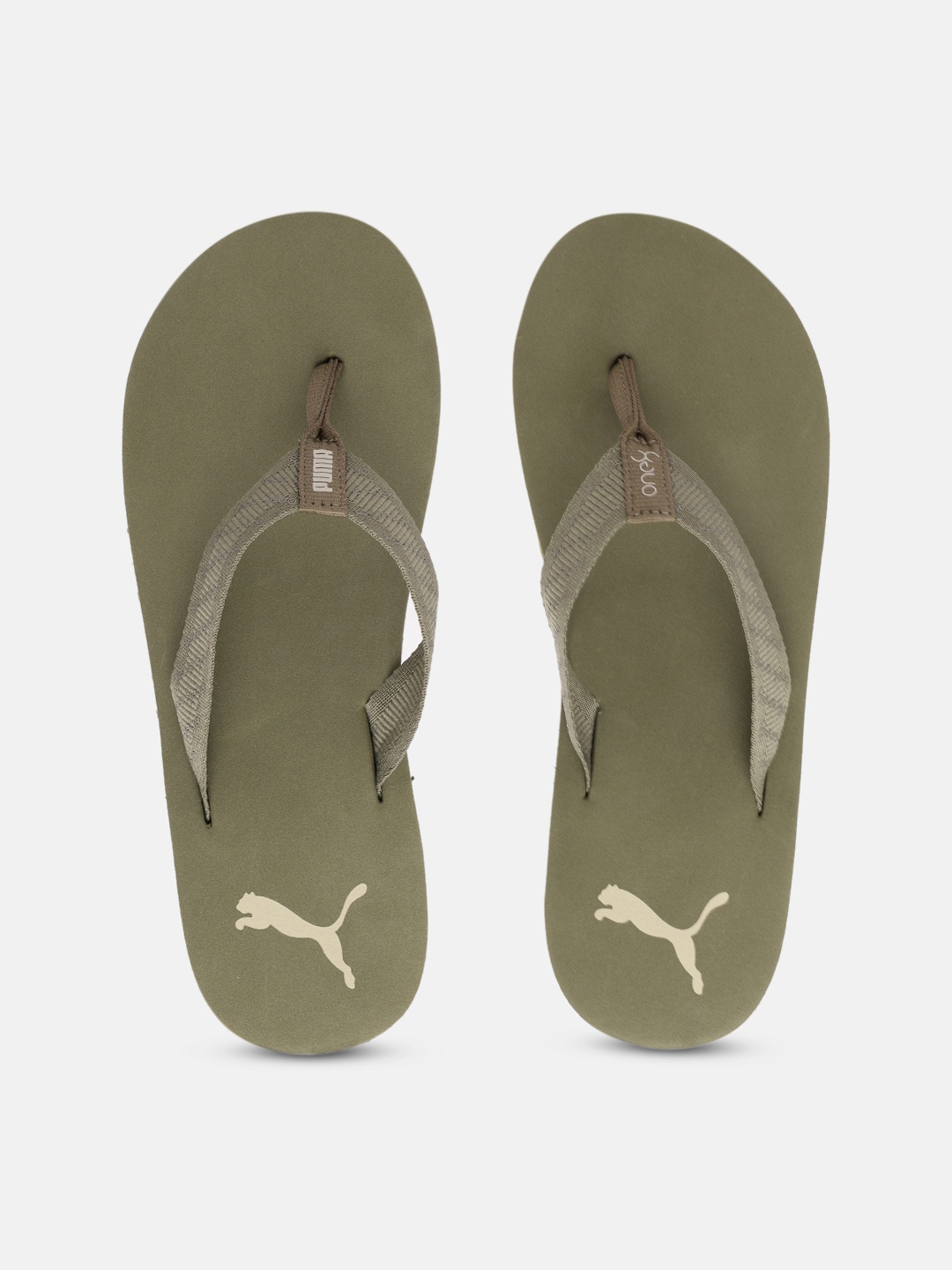 

one8 x PUMA Men Olive Green Block Thong Flip-Flops