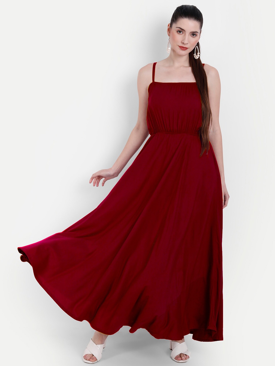 

Globon Impex Maroon Maxi Dress