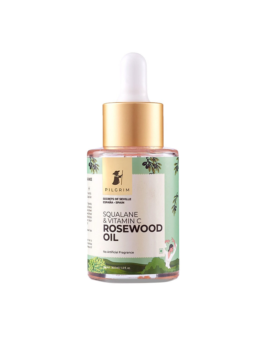 

Pilgrim Squalane & Vitamin C Rosewood Face Oil - 30 ml, Green