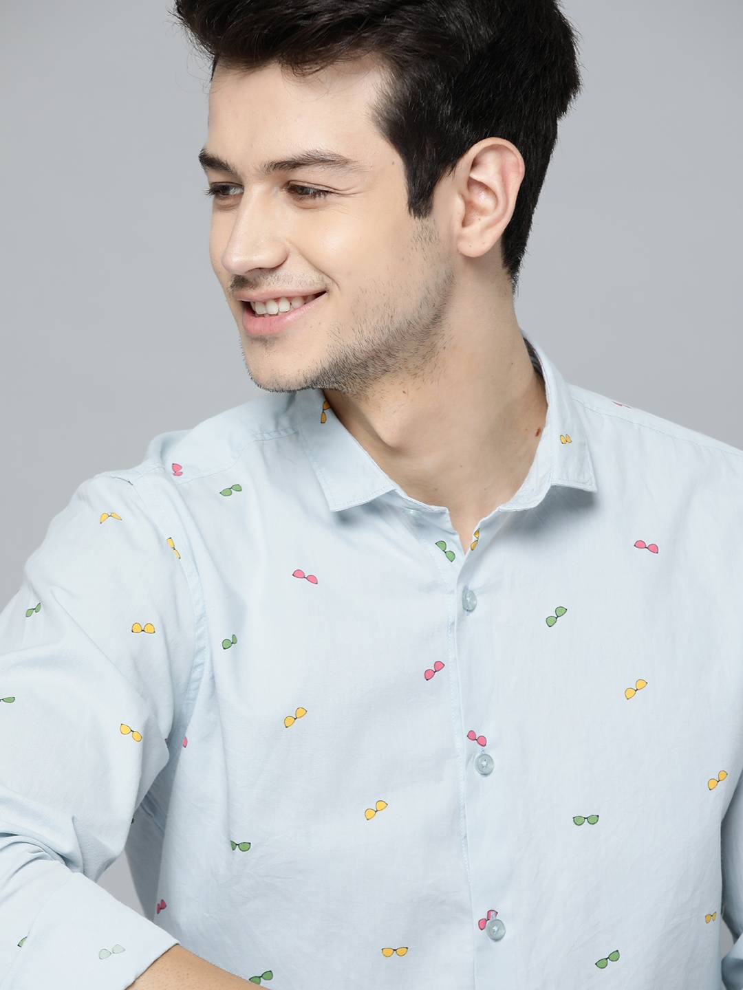 

Mast & Harbour Men Blue Printed Casual Shirt