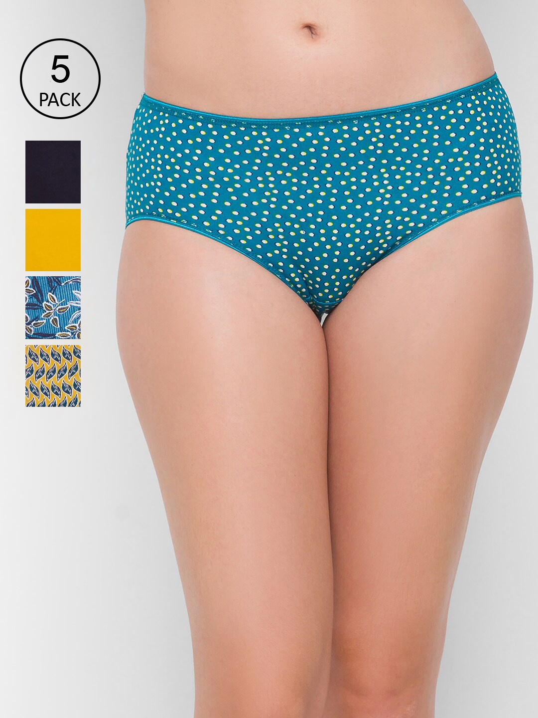 

Juliet Women Pack of 5 Printed Hipster Briefs, Blue